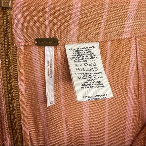 Free People Open Harem Pants Salmon Pink and Orange Stripes Size 12 GUC see pics - Picture 6 of 6